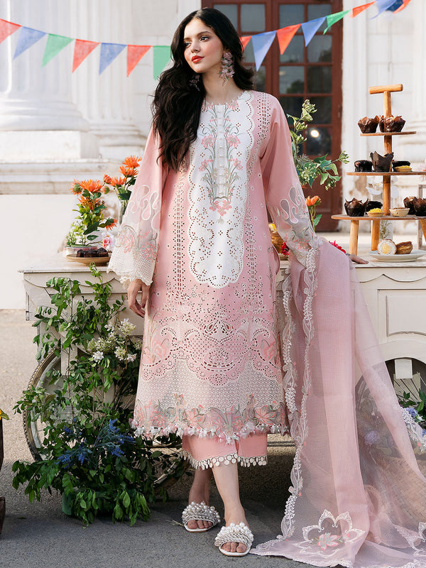 Bin Ilyas | Pink | 3 Piece Embroidered Lawn