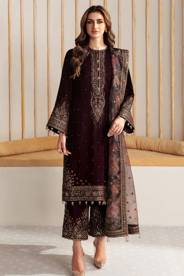 Jazmin Velvet 3PC Embroidered A0334