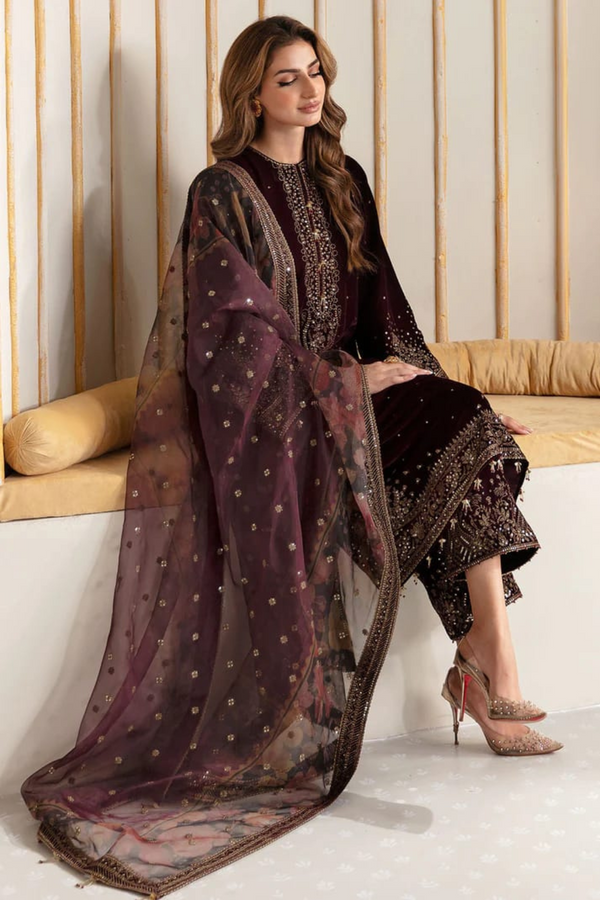 Jazmin Velvet 3PC Embroidered A0334