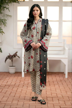 Baroque Khaddar 3PC Printed A0446