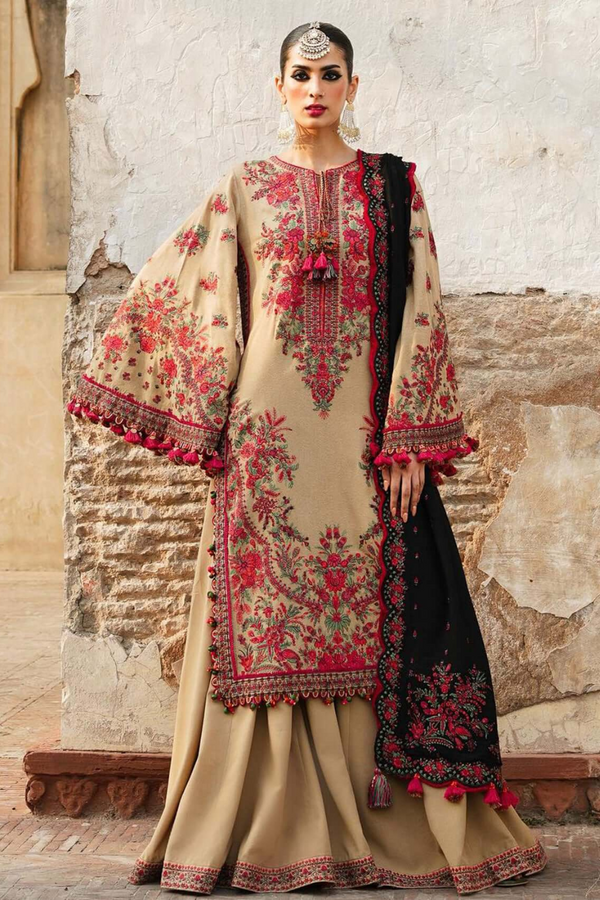 Hussain Rehar Dhanak 3PC Embroidered A0243
