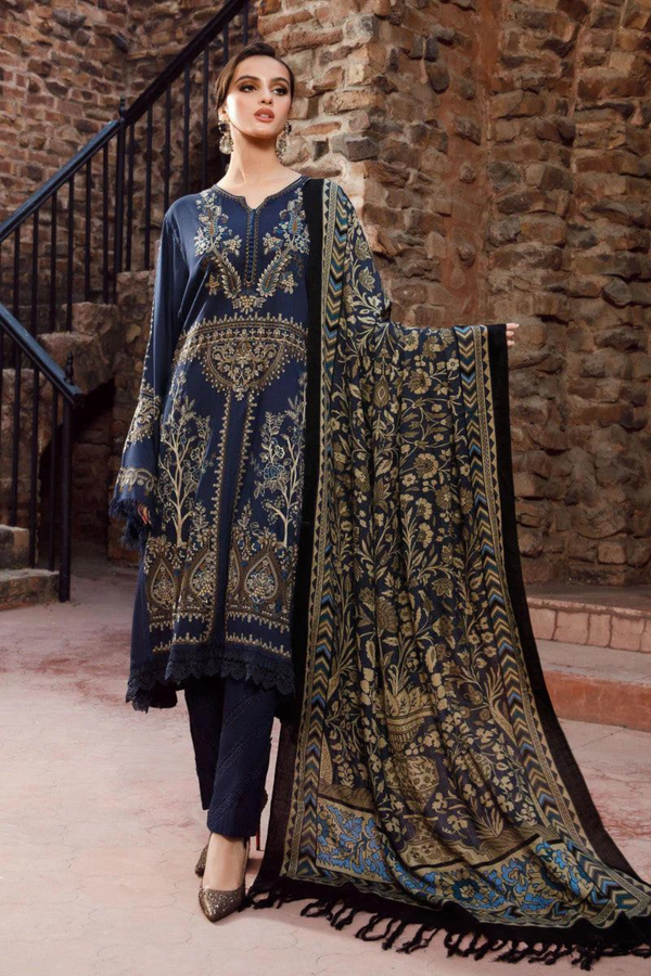 Maria B Dhanak 3PC Embroidered A0412