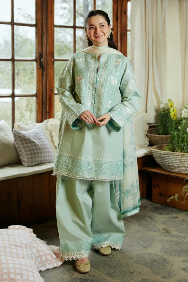 Zara ShahJahan 3PC LAWN EMBROIDERED A672