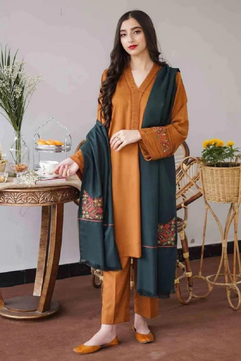 Asling Dhanak 3PC Embroidered A0232