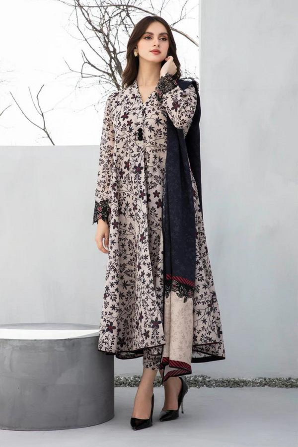 Baroque Khaddar 3PC Printed A0328