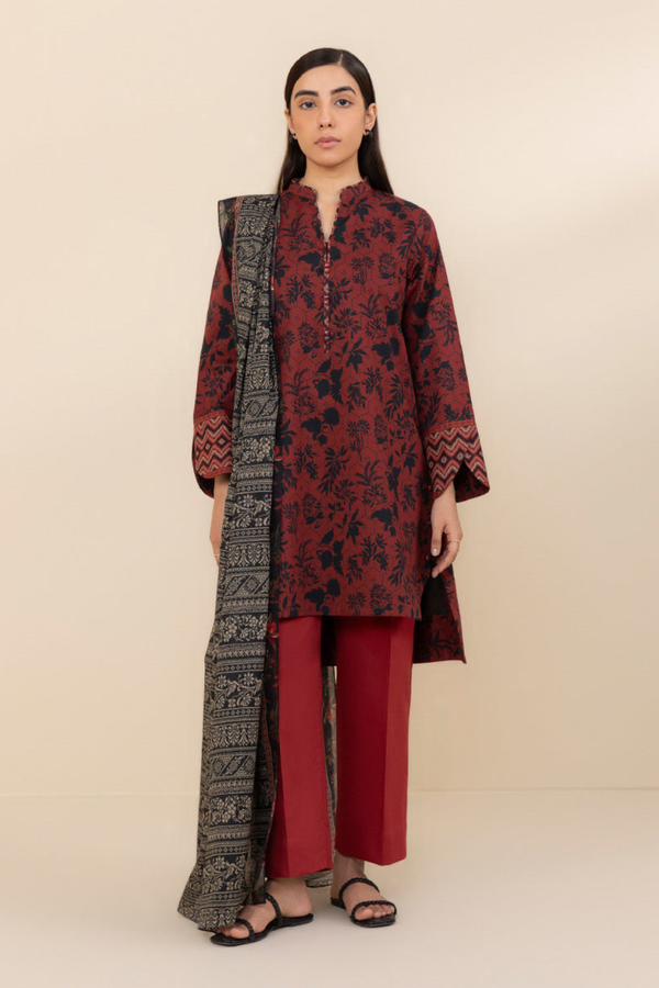 3PC Lawn Printed Shirt With Digital Printed Dupatta-1608