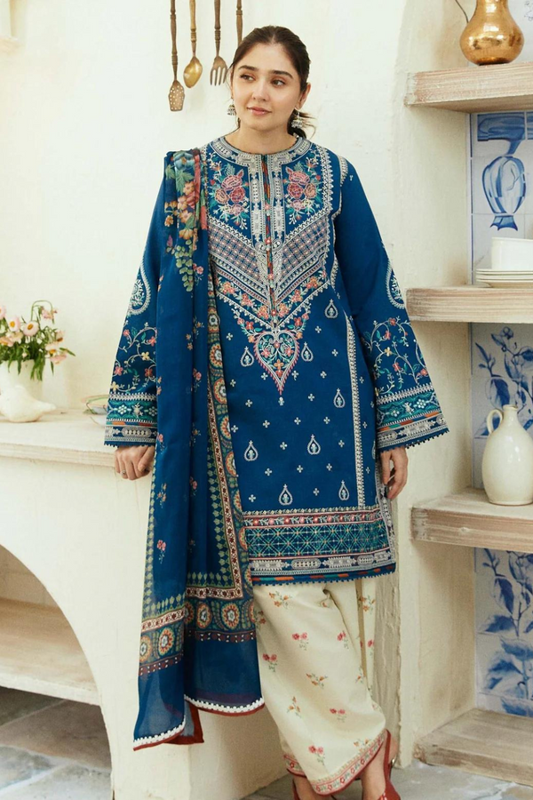 Zara ShahJahan Dhanak 3PC Embroidered A0414