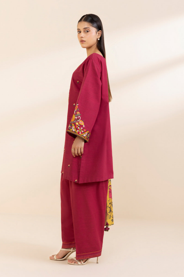 Lawn 3PC Embroidered Shirt with Digital Printed Dupatta-1237