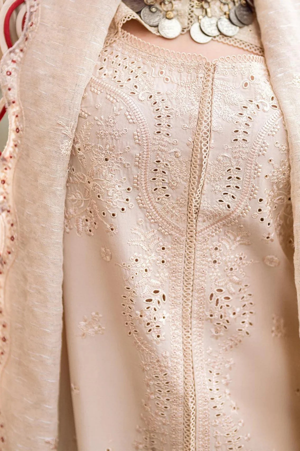 Lawn-3PC Embroidered Shirt with Organza Embroidered Dupatta-1357