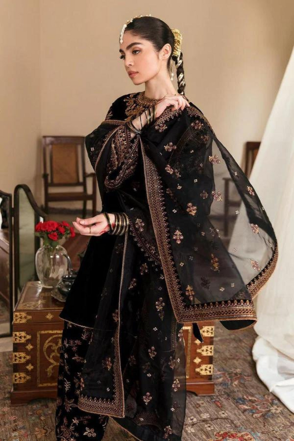 Baroque Velvet 3PC Embroidered A0214