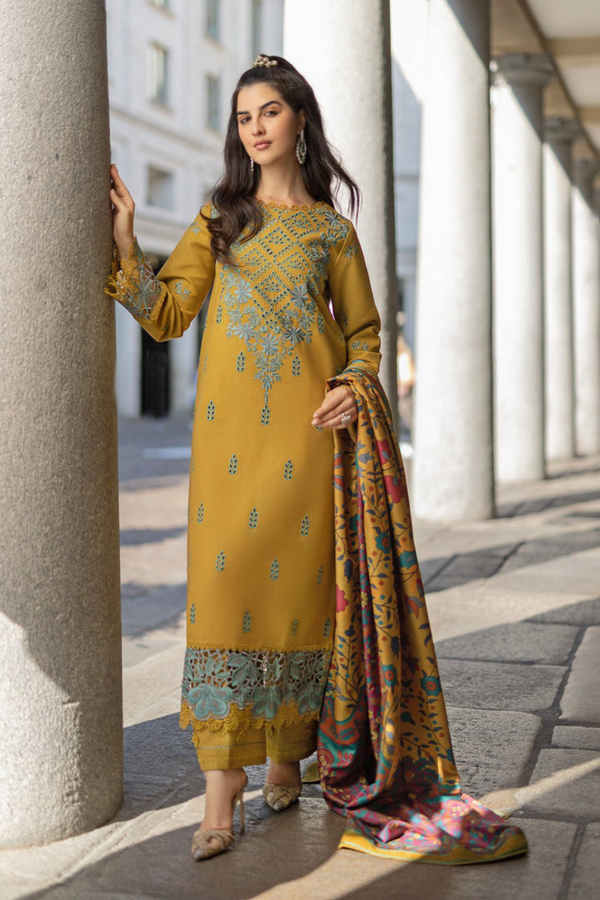 Lawn-3PC Embroidered Shirt with Digital Printed Jacquard Dupatta-1105