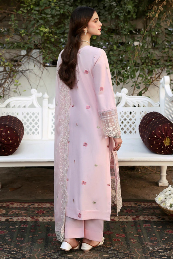 Lawn-3PC Embroidered Shirt with Organza Embroidered Dupatta- 1367