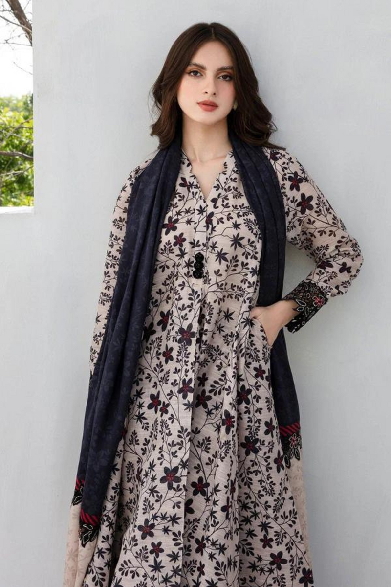 Baroque Khaddar 3PC Printed A0328