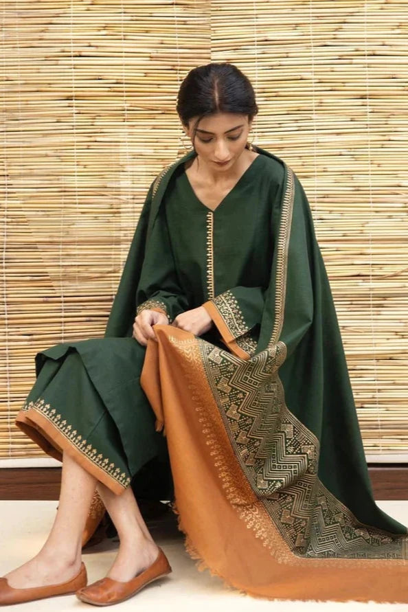 Dhanak 3PC With Wool Shawl A0305