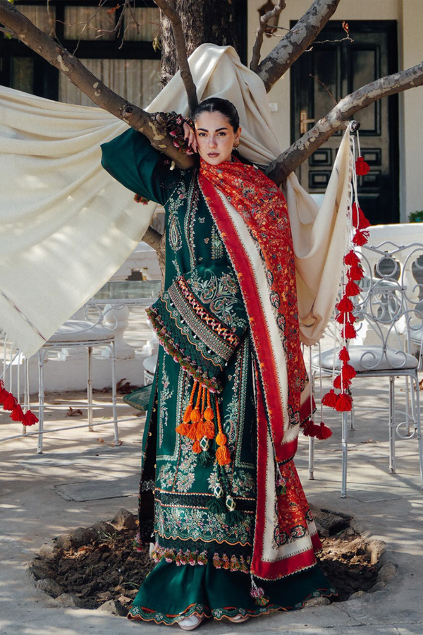 Lawn-3PC Embroidered Shirt with Digital Printed Jacquard Dupatta- 1003