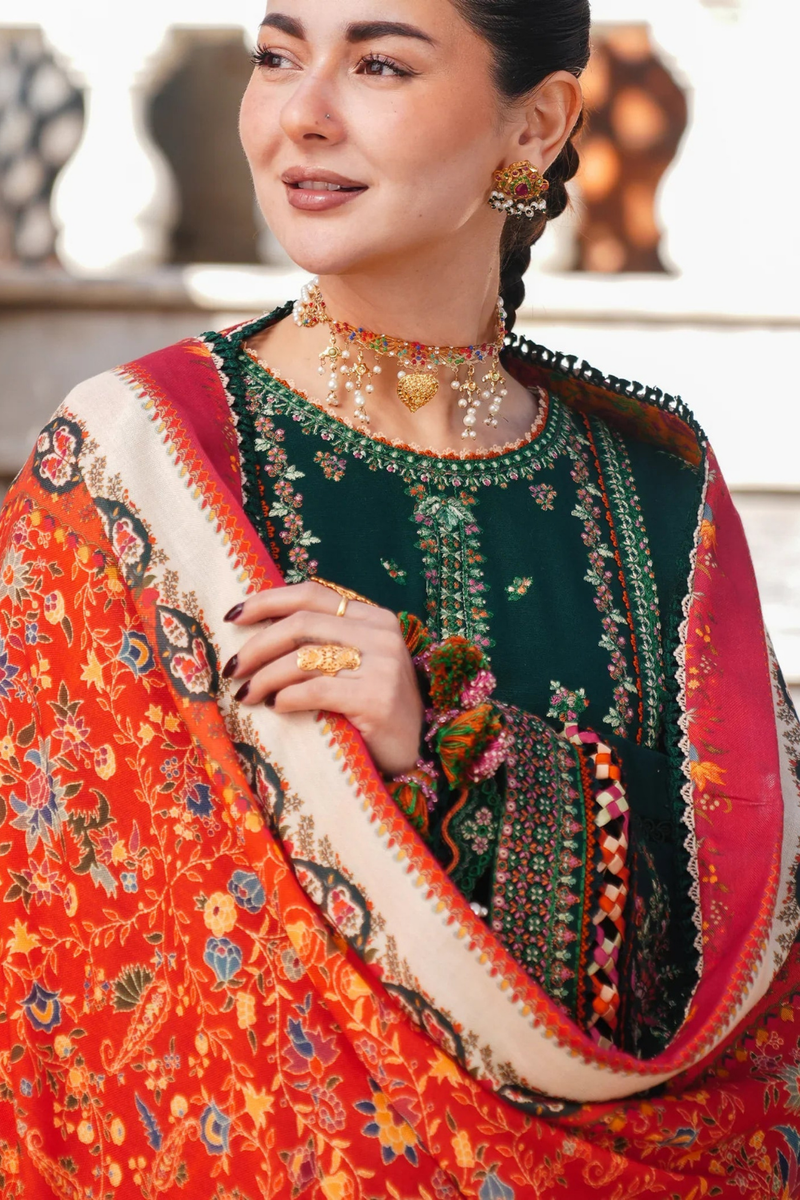Lawn-3PC Embroidered Shirt with Digital Printed Jacquard Dupatta- 1003