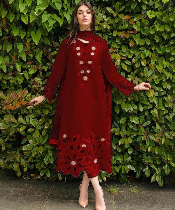 Lawn-3PC Embroidered Shirt with Digital Printed Jacquard Dupatta- 1126