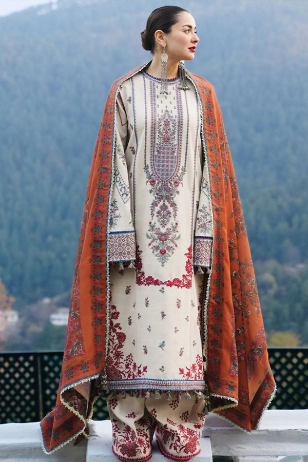Lawn-3PC Embroidered Shirt with Digital Printed Jacquard Dupatta- 1072