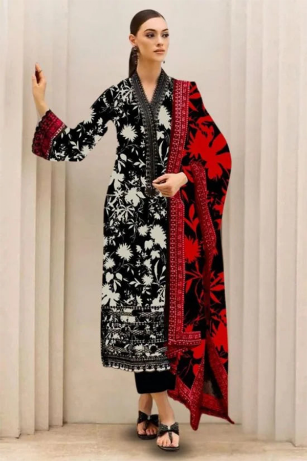 3PC Lawn Printed Shirt With Digital Printed Dupatta-1629