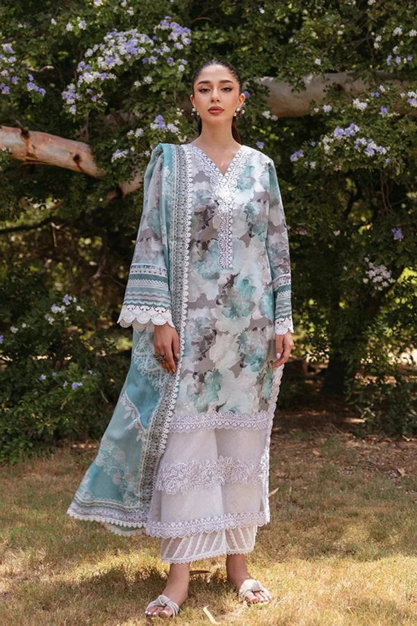 3PC Lawn Printed Shirt With Digital Printed Dupatta-1624