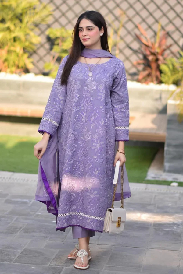 Mushq 3Pcs Lawn Embroidered A955