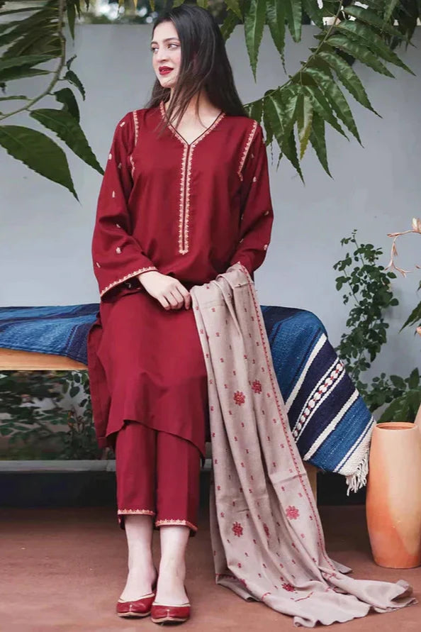 Dhanak 3PC Embroidered A0306