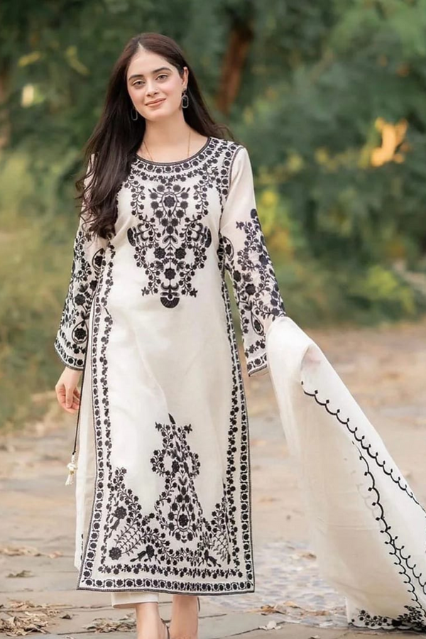Agha Noor 3Pcs Lawn Embroidered A938