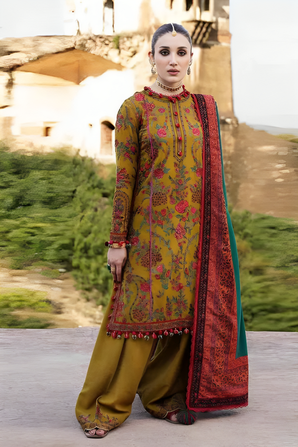 Hussain Rehar Dhanak 3PC Embroidered A0367