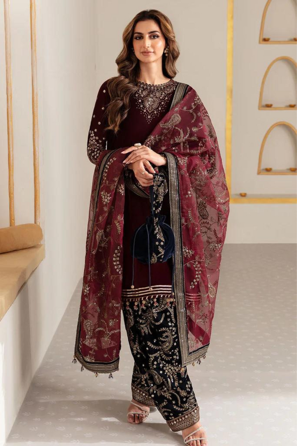Jazmin Velvet 3PC Embroidered A0330