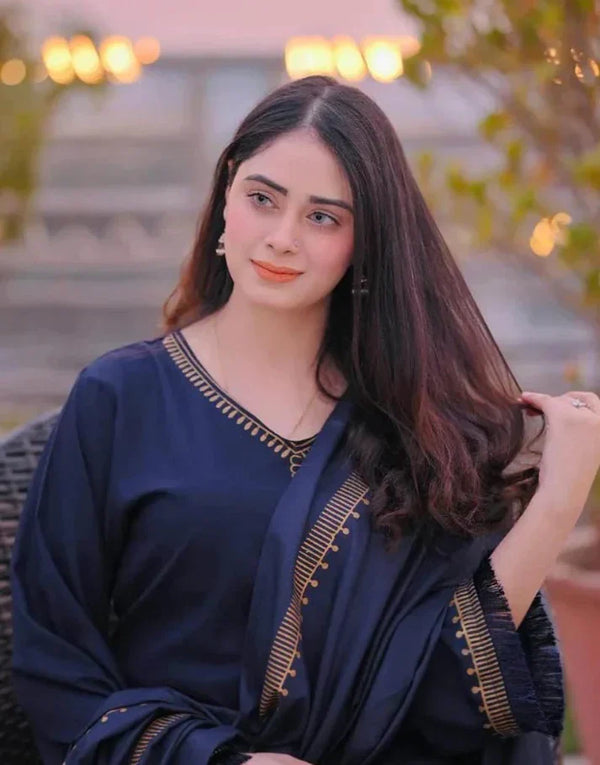 Dhanak 3PC Embroidered A0291