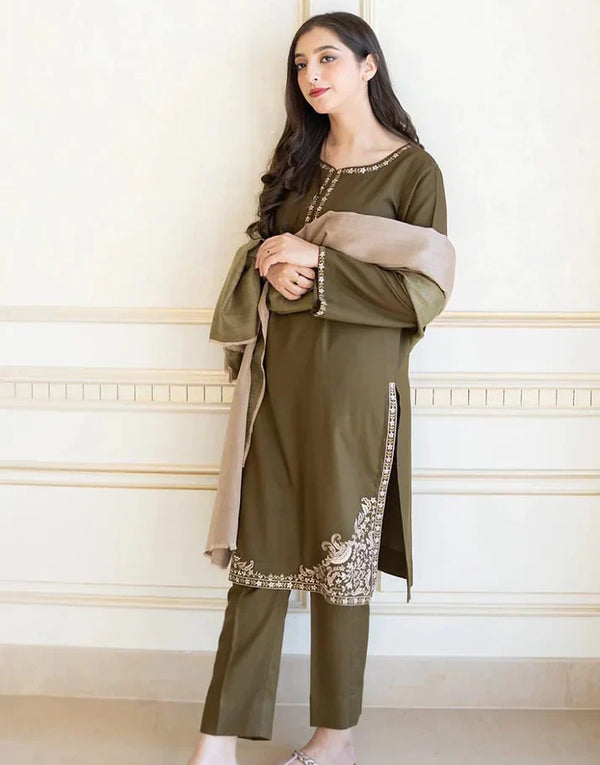 Dhanak 3PC Embroidered A0299