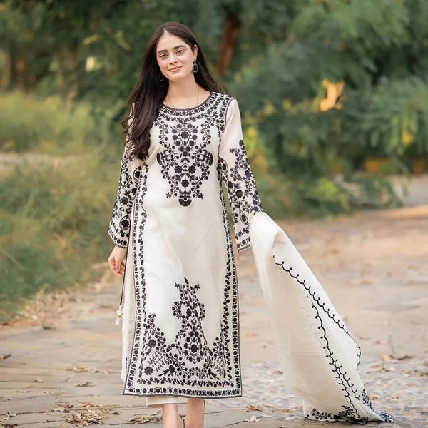 Agha Noor 3Pcs Lawn Embroidered A938