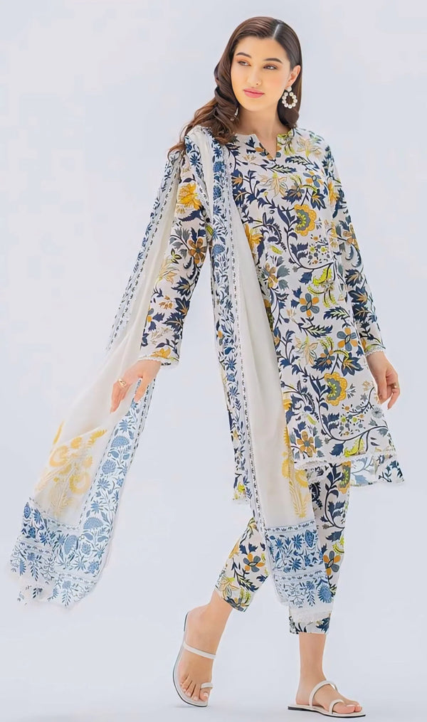 Baroque 3Pcs Digital Lawn Printed A858