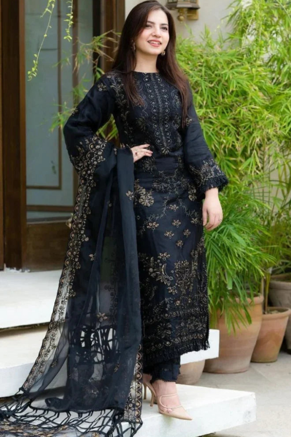 Khaadi 3PC LAWN EMBROIDERED A198